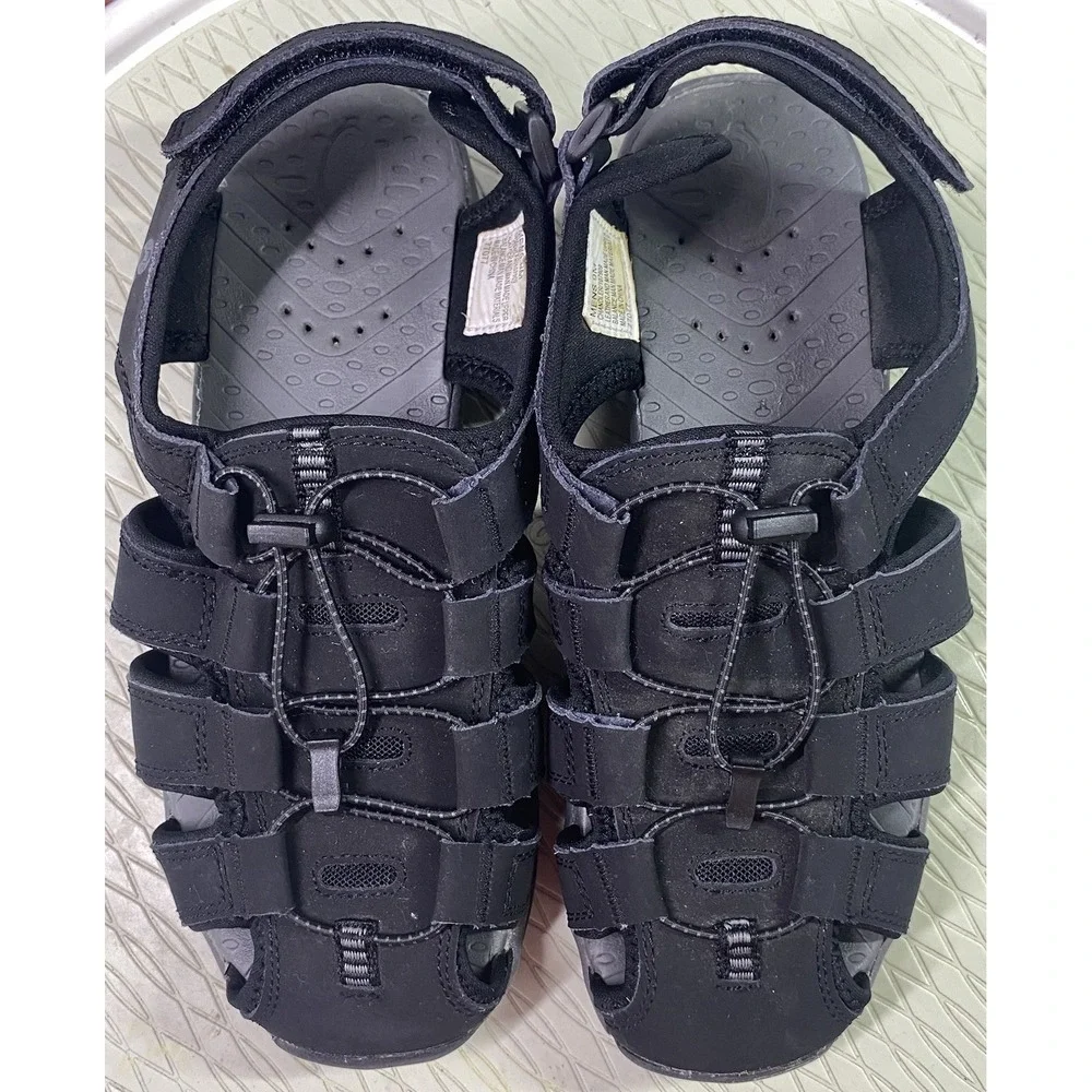 Coleman Chandler Men's Leather Hiking/ Outdoor Sandals Shoes- Black Sz. 9M‎